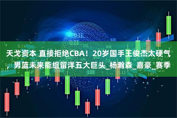 天戈资本 直接拒绝CBA！20岁国手王俊杰太硬气，男篮未来能组留洋五大巨头_杨瀚森_嘉豪_赛季